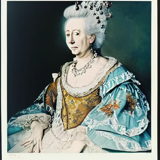 Prompt: Candid portrait photograph of Catherine the Great taken by Annie Leibovitz