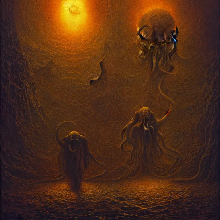 Image similar to a cinematic scene from the cthulhu, concept art by beksinski and jean delville, dramatic lighting, ultra hd, hdr, 8 k