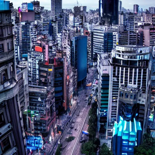 Prompt: Buenos Aires Argentina, cyberpunk, detailed, hd