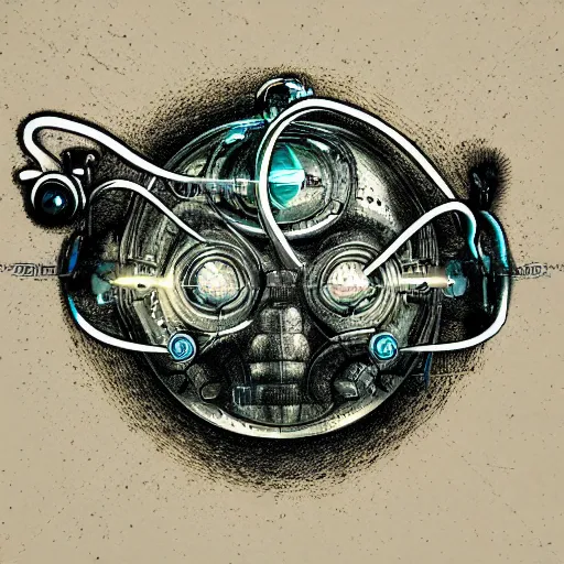 Prompt: Ultra realistic illustration of an old man cyborg cyberpunk sci-fi fantasy dystopian art nouveau logo