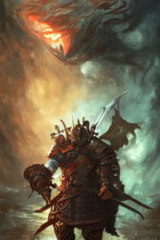 Image similar to Huge fishheaded warrior in armor, portrait, woodlands, magic the gathering artwork, D&D, fantasy, cinematic lighting, centered, symmetrical, highly detailed, digital painting, artstation, concept art, smooth, sharp focus, illustration, volumetric lighting, epic Composition, 8k, art by Akihiko Yoshida and Greg Rutkowski and Craig Mullins, oil painting, cgsociety