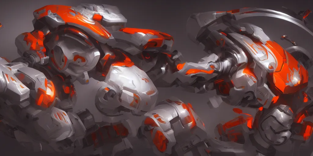 Image similar to parallax white - orange robocowboy in datacenter server room artstation