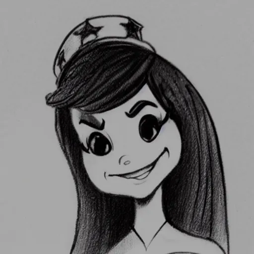 Image similar to milt kahl pencil sketch of victoria justice disney style