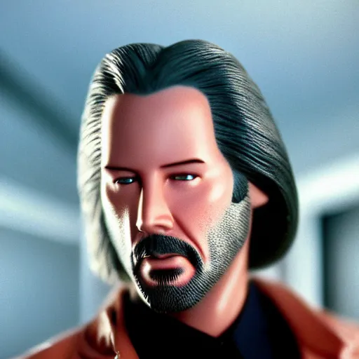 Prompt: beautiful hyperrealism three point perspective film still of Keanu Reeves as Gandalf the grey in car chase scene in Miami Vice(2006) extreme closeup portrait in style of 1990s frontiers in translucent porclein miniature street photography seinen manga fashion edition, miniature porcelain model, focus on face, eye contact, tilt shift style scene background, soft lighting, Kodak Portra 400, cinematic style, telephoto by Emmanuel Lubezki