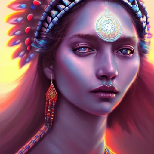 Image similar to tribe goddess, highly detailed, digital painting, artstation, concept art, soft light, sharp focus, illustration