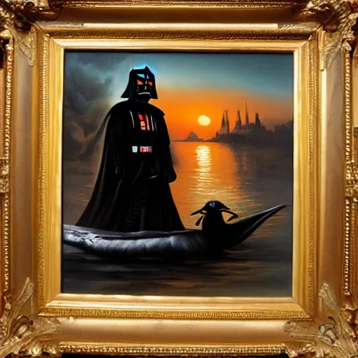 dutch master style oil painting of darth vader and Stable Diffusion