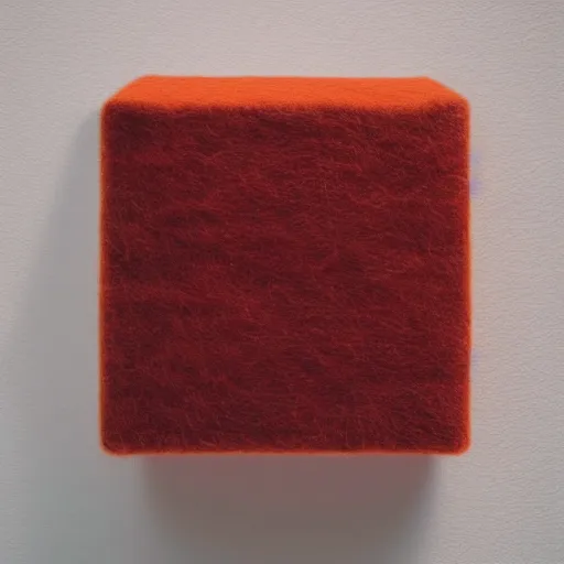 Image similar to “ 8 k hd photograph of a cube made of felt, highly textured ”