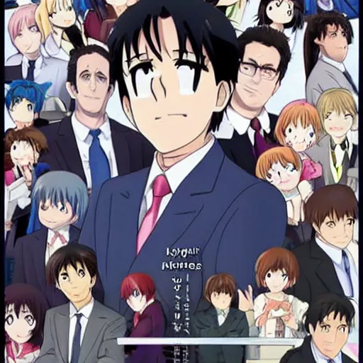 Prompt: Anime movie poster of The Office