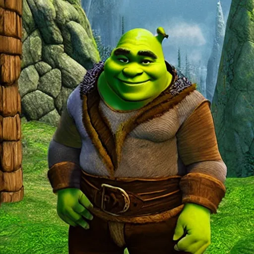 Prompt: Shrek in the style of Bard's Tale (2004), developed by inXile Entertainment. Shrek green orge in Bard's Tale