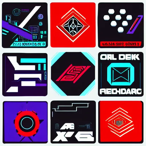 Prompt: cyberpunk logos, clean, vector art, texture