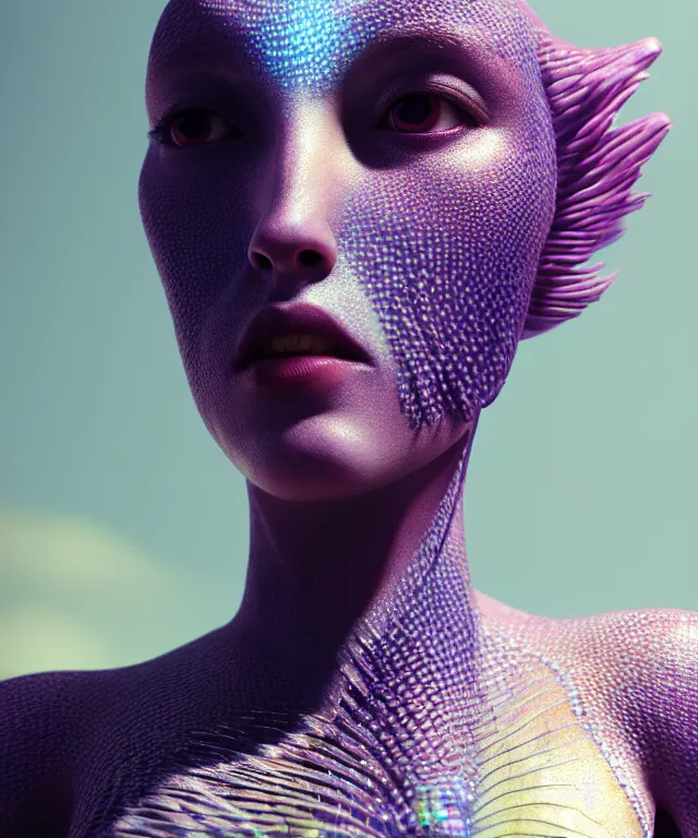 Image similar to goddess close-up portrait. betta fish, phoenix, bioluminiscent creature, intricate artwork by Tooth Wu and wlop and beeple. octane render, trending on artstation, greg rutkowski very coherent symmetrical artwork. cinematic, hyper realism, high detail, octane render, 8k