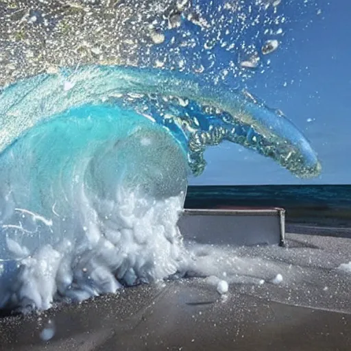 Prompt: spilt beer wave explosion