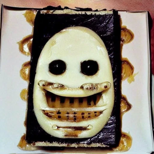 Image similar to pablo cheese cake designed by h.r. giger