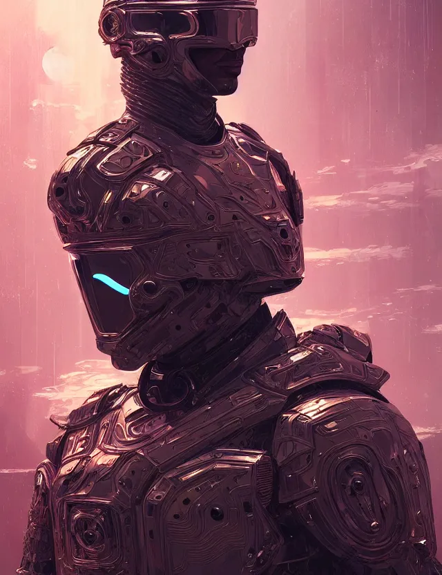 Prompt: futuristic soldier reflective chrome armor super intricate ornaments artwork by tooth wu and wlop and alena aenami and greg rutkows