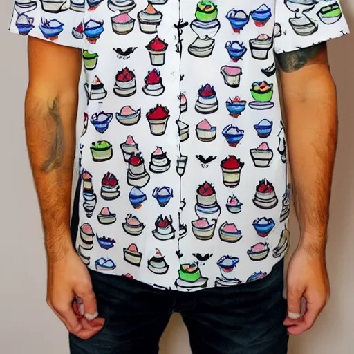 Prompt: toon cupcake on shirt