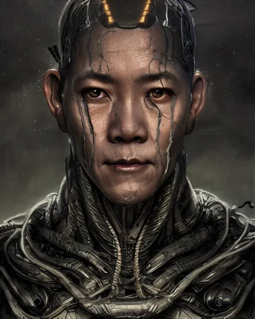 Image similar to realistic portrait beautiful detailed matte painting of cinematic movie scene jet li mutate into cyborg snake. horror, created by gustave dore and greg rutkowski, high detailed, smooth draw, synthwave neon retro, intricate, realistic proportions, dramatic lighting, trending on artstation.