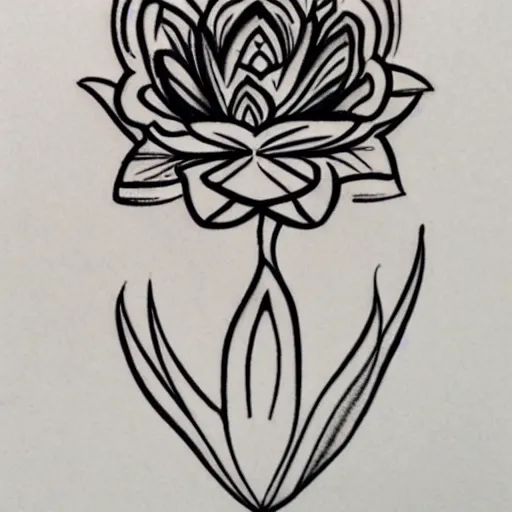 Image similar to minimalistic lotus flower tattoo