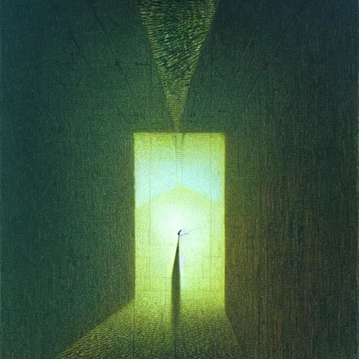 Prompt: hundreds flying birds, shining light, by beksinski, shining light, strong perspective, clear geometry, architecture, Award winning. Masterpiece, detailed illustration