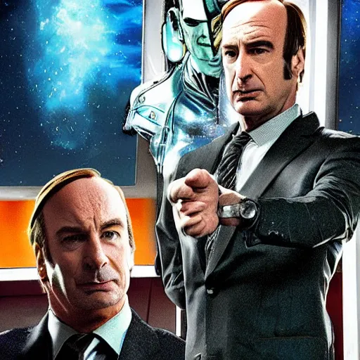 Image similar to better call saul as a borg from star trek