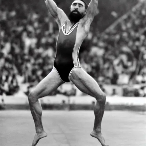 Prompt: award - winning photograph of fidel castro ( ( ( wearing a tight gymnastics!!!!!! swimsuit!!!!!! ) ) ), olympics, 8 k, 4 k, high quality, hyperdetailed