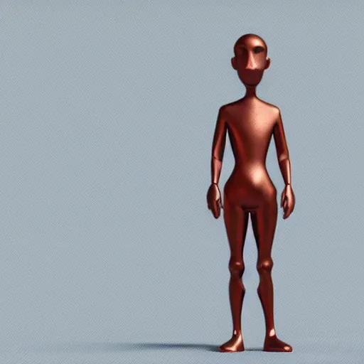 Image similar to human figure made out of wrapped copper wire, 3 d render by pixar and disney,