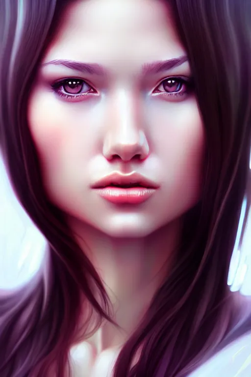 Prompt: Photorealistic hyperrealism woman by Artgerm and WLOP, Pixiv