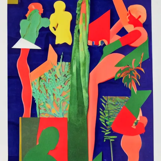 Image similar to paper collage art by henri matisse