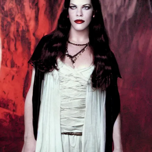 Image similar to full body photo of liv tyler as a vampire warrior