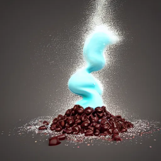 Image similar to 3 d liquid chocolate tornado, 3 d render, global illumination, hdri, redshift render, ultra glossy