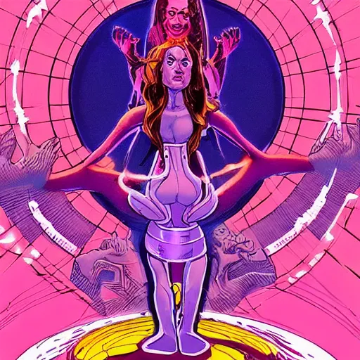 Prompt: a powerful psychic woman emitting psychic power, psychic, psychic powers, detailed, highly detailed, hyper detailed, aesthetic!, trending on artstation, artstation, trending on tumblr, by Steve Ditko, fantasy, fantasy aesthetic!,