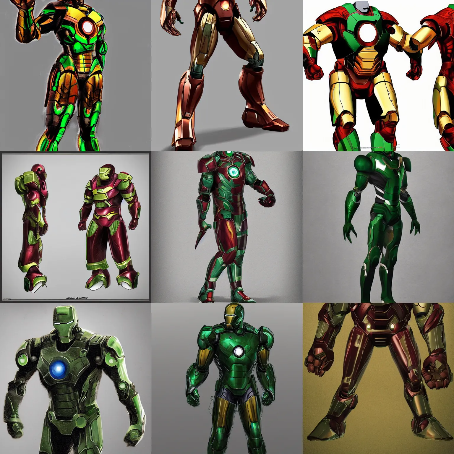 Prompt: boston celtics iron man suit, fantasy concept design, trending on artstation