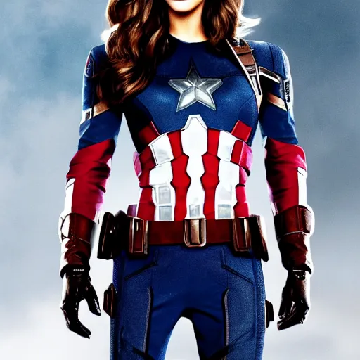 Prompt: Kate Beckinsale as Captain America