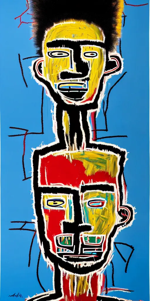 Image similar to A extremely highly detailed majestic hi-res beautiful immaculate head and shoulders award winning painting stunning masterpiece of the face of a strong black african man by Jean-Michel Basquiat, 8k, high textures, hyper sharp, insanely detailed and intricate, super detailed, 8k HDR high quality