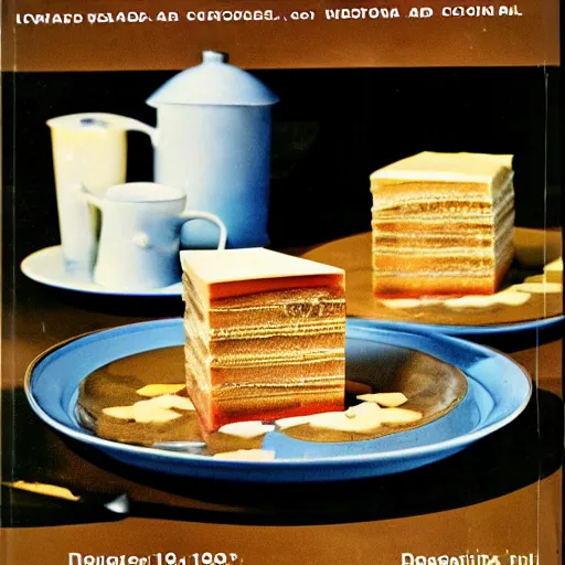 Image similar to photograph of dessert from 1970's cookbook in color