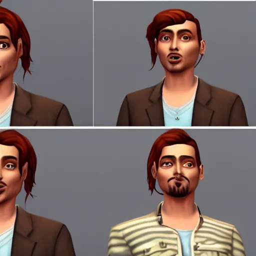 Image similar to Johnny Depp in the Sims 4