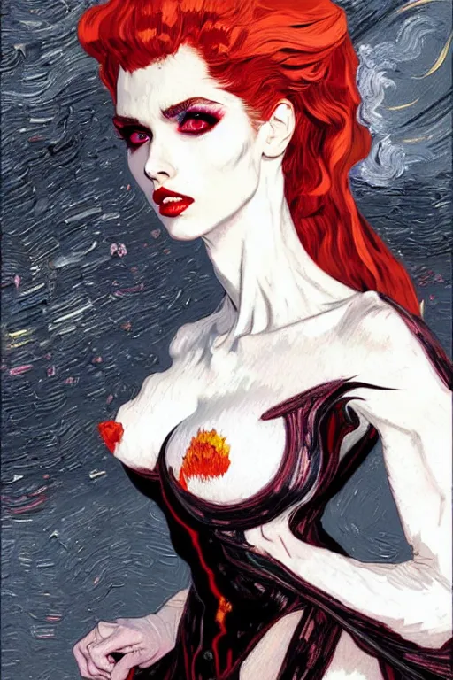 Prompt: Amouranth as a super villain, sexy, fantasy, intricate, elegant, highly detailed, digital painting, artstation, concept art, matte, sharp focus, illustration, art by Nicola Samori and Conrad Roset and vincent van gogh, refined, masterpiece