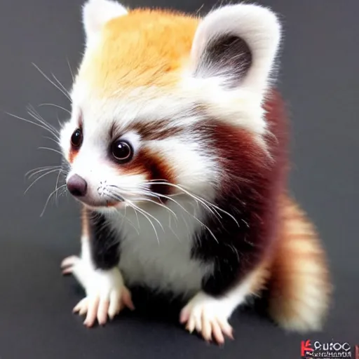 Image similar to cute fluffy cross between red panda and sugar glider, studio lighting, award winning