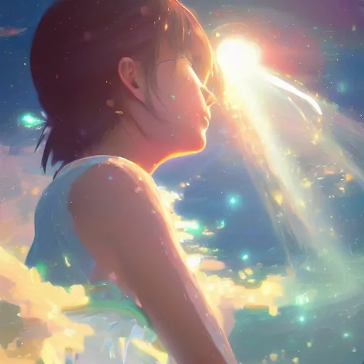 Image similar to A ultradetailed beautiful panting of a fragile and delicate bubble containing the last spark of green hope energy, oil panting, high resolution 4K, by Ilya Kuvshinov, Greg Rutkowski and Makoto Shinkai