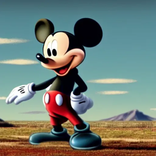 Image similar to still shot of mickey mouse in breaking bad