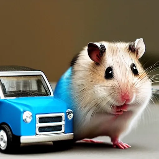 Prompt: fusion between hamster and truck