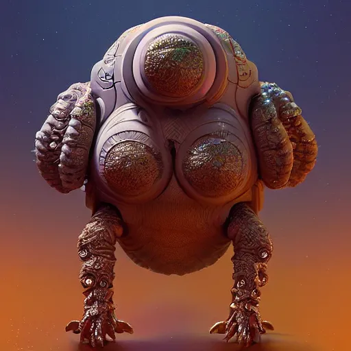 Image similar to six legged tardigrade:: by beeple and James Gilleard and Justin Gerard :: ornate, dynamic, particulate, intricate, elegant, highly detailed, centered, artstation, smooth, sharp focus, photoreal octane render, 3d