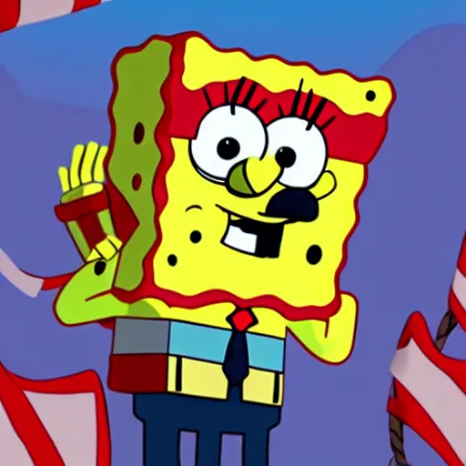 Image similar to spongebob as the president of the united states, 8 k