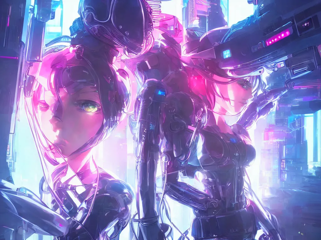 Image similar to portrait anime visual futuristic female cyber police, on cyberpunk neon light tokyo rooftop, ssci - fi and fantasy, intricate and very beautiful, human structure, concept art, sharp focus, anime by rossdraws and magali villeneuve and liya nikorov and luxearte, frostine engine
