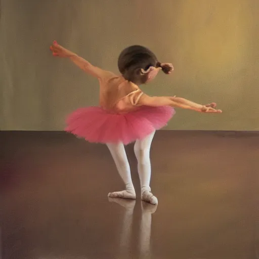 Prompt: painting of peanut dancing ballet, ballet studio, mirrors, hyperrealistic, photorealistic, lighting