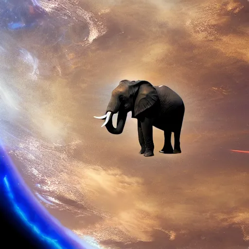 Prompt: An elephant in a spacesuit