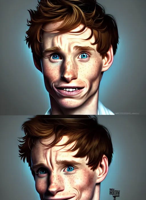 Image similar to cute eddie redmayne, natural lighting, path traced, highly detailed, high quality, digital painting, by don bluth and ross tran and studio ghibli and alphonse mucha, artgerm