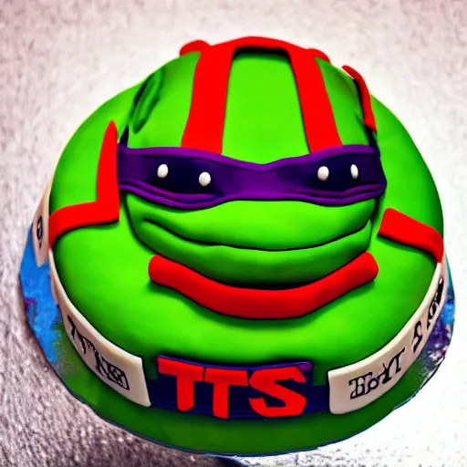 Prompt: high resolution photo of a tmnt cake, food photography, instagram, trending