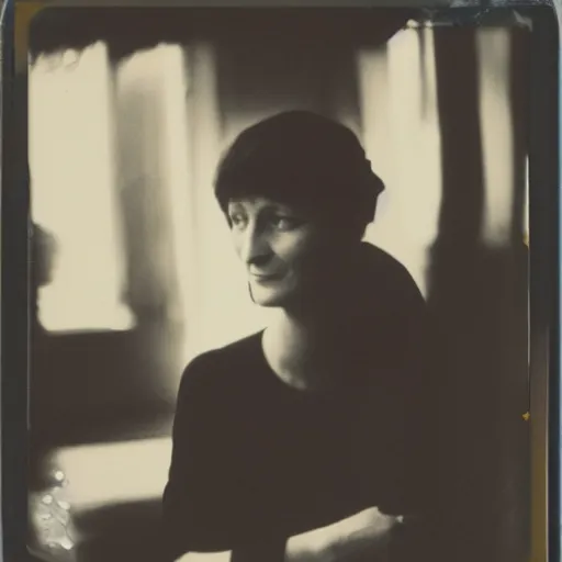 Image similar to anna akhmatova at the club, portrait, polaroid, by jamel shabazz