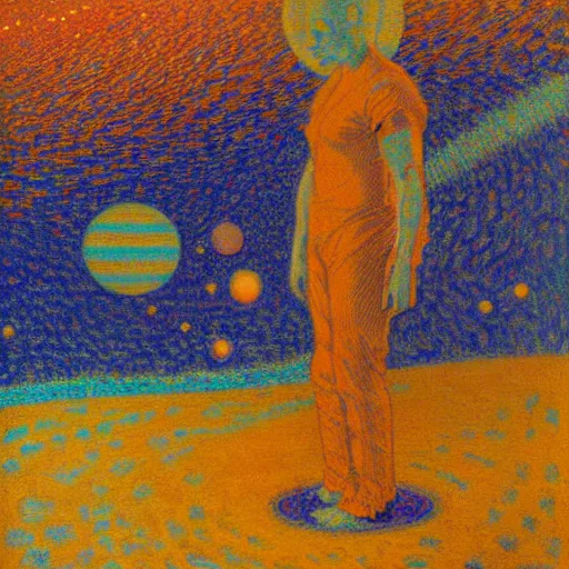 Image similar to Liminal space in outer space by Theo van Rysselberghe