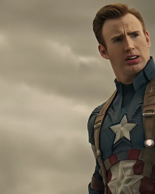 Image similar to original screen test of chris evans as captain america footage leaks from the movie captain america : the first avenger. photographic, photography